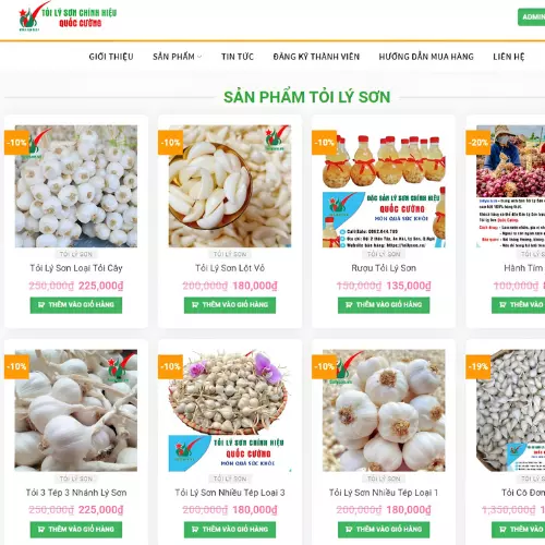 Hướng dẫn mua hàng trên Website bán Tỏi Lý Sơn toilyson.vn
